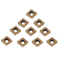 1 x RAW Customer Returns CCMT060204 Indexable Inserts, 10pcs Tin Coated CNC Carbide Insert Cutter Indexable Lathe Milling Inserts Turning Tools with Box for Steel Half Cutting - RRP €8.99