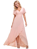 1 x RAW Customer Returns Ever-Pretty Women s Bridesmaid Dresses V-Neck Floor Length Chiffon Backless Elegant Pink 56EU - RRP €61.99