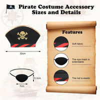 1 x RAW Customer Returns Aomig Children s Pirate Costume, 3 Pieces Pirate Costume with Accessories, Pirate Hat, Pirate Eye Patch, Pirate Outfit, Girls Dress Up Set for Halloween, Carnival, Birthday Cosplay, M - RRP €15.99