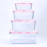 1 x RAW Customer Returns HUSANMP Set of 4 extra large glass food storage containers, glass containers with lids, glass storage containers, BPA-free, suitable for dishwasher, microwave, freezer. - RRP €43.36