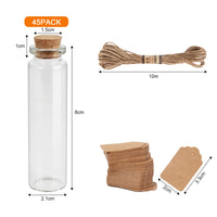 1 x RAW Customer Returns HUALIANG 45pcs Test Tubes with Cork Stopper 20ml Mini Tumblers with String 10m and 45pcs Labels Wedding Party Decoration Fill with Oil Spice Herb Sand Decorative Flasks 22x80mm - RRP €22.8