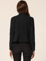 1 x RAW Customer Returns Allegra K Women s Long Sleeve Stand-Up Collar Button Down Two Pockets Coat Black M - RRP €59.99