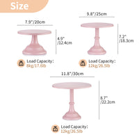 1 x RAW Customer Returns NUPTIO 3 Piece Cake Stand Set Round Metal Cupcake Stand Dessert Cake Stand with Simple Design, Pink - RRP €62.76