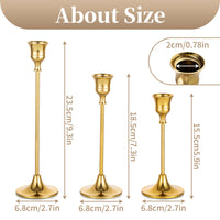 1 x RAW Customer Returns Sziqiqi Candlestick Gold Set of 15 Candlesticks for Taper Candles, Candle Holder Candlestick Made of Brass Metal Candle Holder for Christmas Table Decoration Dining Table Mantelpiece Wedding Party - RRP €70.57