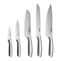 1 x RAW Customer Returns hecef Silver Kitchen Knife Set with Hollow Handle, High Polished Stainless Steel Knife, Sandblasted Knife with Protective Sheath, Chef s Knife with Sharp Blade - RRP €29.2