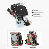 1 x RAW Customer Returns MULTIONS Fashion Mini Backpack Small Crossbody Bag Travel Shoulder Bags Waterproof Backpack Mini Shoulder Bags Leaves M - RRP €23.4