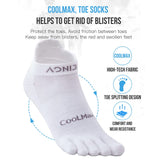 1 x RAW Customer Returns OrrinSports Toe Socks for Men Women Coolmax Running Socks Athletic Finger Socks 3 Pairs Ankle Socks White - Size Medium  - RRP €32.71