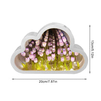 1 x RAW Customer Returns Tulip Night Light, 2 in 1 DIY Cloud Tulip Mirror Lamp, Cloud Tulip Mirror Lights Decoration, LED Flower Bedside Lamp Birthday Gifts Home Decoration for Friends, Girls, Couples, Children Purple  - RRP €21.06