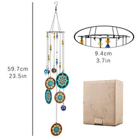 1 x RAW Customer Returns Flower Wind Chimes Outdoor with Colorful Glass Beads Deep Tone Memorial Mourning Window Garden Hanging Wind Chimes Outdoor - RRP €20.99