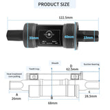 1 x RAW Customer Returns DBREAKS bottom bracket, bicycle bottom bracket, 122.5 mm BSA bottom bracket, four-hole axles bicycle parts, square bottom bracket with waterproof screws, square cone spindle crank for 68 mm frame, mountain bike - RRP €17.14