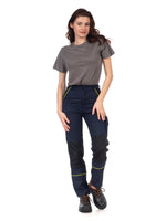 1 x RAW Customer Returns DINOZAVR Fortum work trousers women - workwear women construction site - cargo trousers women with Cordura - dark blue 34 - RRP €39.31