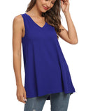 1 x Brand New AUSELILY Women s T-Shirt V Neck Sleeveless Casual Tops Summer Basic Top S, Royal Blue  - RRP €27.6