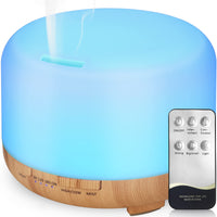 1 x RAW Customer Returns Hianjoo Aroma Diffuser 450ml, Humidifier with Timer, Ultrasonic Aromatherapy Diffuser 7 Colors LED with Remote Control for Bedroom Office Yoga Spa - Wood Color - RRP €18.99