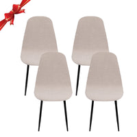 1 x RAW Customer Returns Jaotto chair covers set of 4 stretch, dining room chair cover universal washable removable, elegant chair cover chair cover anti-slip, kitchen chairs for office dining room living room, diagonal light camel - RRP €28.38