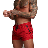 1 x RAW Customer Returns TMEOG swim shorts for men, swim shorts short swim trunks men swimming trunks boxer swim pants water sports shorts quick-drying swim shorts with zipper light red  - RRP €19.75