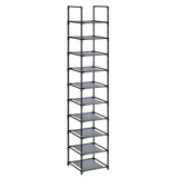 1 x RAW Customer Returns SONGMICS Shoe Rack, Shoe Organizer, 10 Shelves, Narrow Open Shoe Rack, 33 x 33 x 173 cm, Metal Frame, Non-Woven Fabric Shelves, for Hallway, Bedroom, Gray LSR110G01 - RRP €26.05