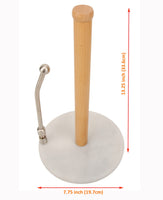 1 x RAW Customer Returns Marble and wood paper towel holder with stainless steel arm - RRP €27.22