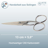 1 x RAW Customer Returns NTS-Solingen industrial scissors Household scissors All-purpose scissors Pointed scissors C60 carbon steel Nickel plated 13 cm 5.0 Made in Solingen - RRP €30.79