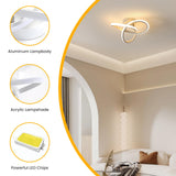 1 x RAW Customer Returns Osairous Modern LED Ceiling Light, 22W 2500LM LED Ceiling Lamp Flower Shape Design, White LED Chandelier Living Room for Bedroom Kitchen Hallway, Warm Light 3000K, 25CM - RRP €28.52