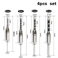 1 x RAW Customer Returns BIGP 4 pieces square hole drill, square mortise drill, square drill, drill for square holes, wood square drill wood hole saw with twist drill 1 4 , 5 16 , 3 8 , 1 2  - RRP €22.61