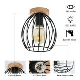 1 x RAW Customer Returns Comely Vintage Ceiling Light, Black Retro Ceiling Lamp E27, Creative Retro Pendant Light Industrial Made of Metal for Kitchen, Bedroom, Dining Room, Hallway, Max. 60W - Without Bulb - RRP €22.98