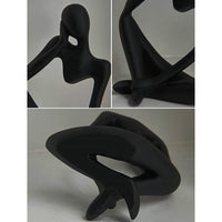 1 x RAW Customer Returns Denkers Resin Abstract Statue Ornaments Art Sculpture and Figures Modern Decoration Modern for Living Room Black Unique Statues and Sculptures Black  - RRP €21.35