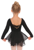 1 x RAW Customer Returns Beyove girls ballet clothing backless ballet dress cotton long sleeve ballet leotard ballet suit children s dance dress dance body with skirt tutu black 120 - RRP €22.99