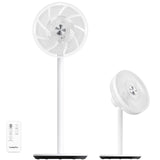 1 x RAW Customer Returns DC Motor Pedestal Fan-2024 Fan Quiet 12.8dB with Remote Control Height Adjustable Mobile Fan Table Fan Turbo Air Circulator Room Fan 8 Speeds Energy Saving - RRP €99.99