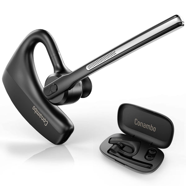 1 x RAW Customer Returns Conambo Headset Bluetooth 5.1, K10C Bluetooth Headset with Microphone for Driving Business Office, Hands-Free Headset Mobile Phone Compatible with Phone - 16 Hour Calls - RRP €38.3