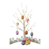 1 x RAW Customer Returns EAMBRITE White Easter Tree with Colorful Eggs, Battery Operated Branch Tree with Lights, Easter Gifts for Kids 60 cm 24 LEDs  - RRP €21.73