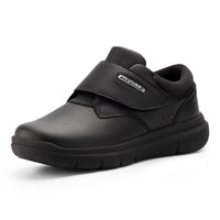 1 x RAW Customer Returns FitVille Diabetic Shoes Men Made of Leather Wide Health Shoes Men with Velcro Wide Comfortable Sneakers Shoes Leather for Swollen Feet Black 45 EU Wide - RRP €78.65