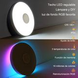 1 x RAW Customer Returns TOPBOS 30W LED ceiling light dimmable with Bluetooth speaker, LED ceiling lamp flat with remote control and app, RGB background lighting color change, music for bedroom, children s room, living room - RRP €29.99