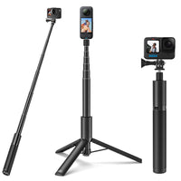 1 x RAW Customer Returns Wiseten Selfie Stick Tripod for GoPro Insta360, 120CM Monopod Extendable Selfie Stick Tripod Accessories for GoPro Hero 12 11 10 9 8 7 Black Insta360 X4 X3 One X2 RS DJI Action Camera - RRP €25.56