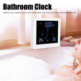 1 x RAW Customer Returns Ejoyous Bathroom Clock, Waterproof IP65 LCD Digital Shower Clock Shower Clock Temperature Humidity with Alarm Function and Countdown Timer, AM PM or 24 Hour Format White  - RRP €27.86