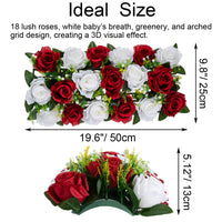 1 x Brand New Inweder Red Artificial Flowers for Wedding Decoration Table - 6 Pcs Artificial Flowers for Wedding Table Decoration Fake Flowers Roses Flowers with Plastic Base Silk Flowers for Runner Table Home Decoration Living Room - RRP €20.4