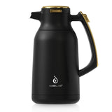 1 x RAW Customer Returns IDEUS coffee pot, double-walled vacuum insulation jug, 2 liters, stainless steel, thermos flask keeps hot for 12 hours, jug for 15-20 cups, Black Gold - RRP €49.99