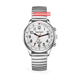 1 x RAW Customer Returns Hearkent Talking Watch for Women for Blind Seniors with Visual Impairment, Loud and Clear Voice, Speaks German, Silver, Women s Size - RRP €54.44