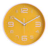 2 x RAW Customer Returns Topkey 8 Inch Silent Wall Clock Easy Readable Big Numbers Non Ticking Round Stylish Modern Clock Decorative for Kitchen Home Dining Room and Office-Yellow - RRP €31.98