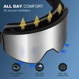 1 x RAW Customer Returns Odoland Ski Goggles Kit with Box, Cylindrical Snowboard Mask Wide View Anti-Fog UV Protection, Ski Goggles for Men and Women, BS - RRP €42.99