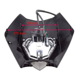 1 x RAW Customer Returns GOOFIT Universal Motorcycle Headlight 12V 35W Headlight Motorcycle Supermoto Replacement for Pit Bike ATV Cafe Racer Moped Black - RRP €30.73