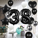 5 x Brand New 38th Birthday Balloon Decoration Black 38 Balloons Happy 38th Birthday Party Supplies Number 38 Foil Mylar Balloons Latex Balloon Gifts for Girls Boys Women Men - RRP €35.2