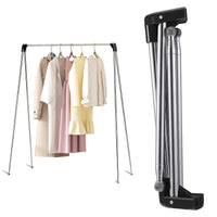 1 x RAW Customer Returns GIPOBUY Clothes Rack Foldable Portable Clothes Rail Extendable, Small Portable Hanging Drying Rack for Dance, Painting, Travel, Camping, Salesperson, RV, Black not heavy load  - RRP €40.33