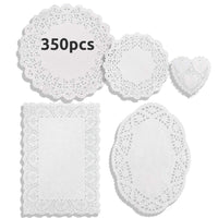 1 x RAW Customer Returns Daily Treasures 350 Pieces Lace Doilies Paper, Eco-Friendly Assorted Size Decorative Doilies Placemat for Cakes, Desserts, Weddings, Tableware - RRP €15.38