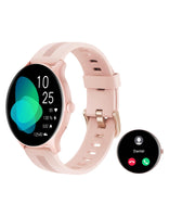 1 x RAW Customer Returns HUAKUA Smartwatch Women Calls and Whatsapp Round Smart Watch Bluetooth Sports Fitness Watch Wrist Pedometer Heart Rate Monitor Pulse Oximeter Notifications Messages Menstrual Cycle Sleep Pink - RRP €39.99