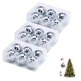 6 x Brand New LZYMSZ 18pcs Silver Mirror Balls 2 Disco Balls Christmas Tree Baubles with Ribbon for Party Christmas Christmas Tree Decorations - RRP €67.98