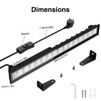 1 x RAW Customer Returns Onforu 27W LED black light, UV bar black light lamp with plug, IP66 waterproof UV spotlight outdoor, fluorescence with 60 LEDs, UV light tube with switch for party, decoration, disco - RRP €35.28