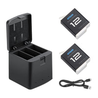 1 x RAW Customer Returns Oyomba Hero 12 Battery 2000mAh Fully Compatible with GoPro Hero 12 Black Hero 11 10 9 Black Battery 2 Pack, 3 Channel Charger, Type-C Fast Charging  - RRP €40.64