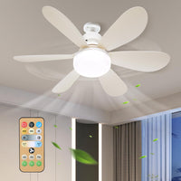 1 x RAW Customer Returns Asslye ceiling fan with lighting and remote control, E26 E27 ceiling lamp with fan, 40W LED ceiling light with fan, adjustable wind speed, 3 color temperatures, timer - RRP €36.29