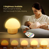 1 x RAW Customer Returns NiC IS COCNG USB mushroom lamp, children s LED night light with silicone base, bedside lamp with remote control, 4 light modes and 16 colors, soft eye protection and memory function - RRP €26.5