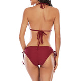 1 x RAW Customer Returns Durio Bikini Women s Push Up Sexy 2-Piece Bikini Set with Triangle Bikini Bottoms Wide Body Adjustable Wine Red EU 36 Manufacturer Size S  - RRP €31.25